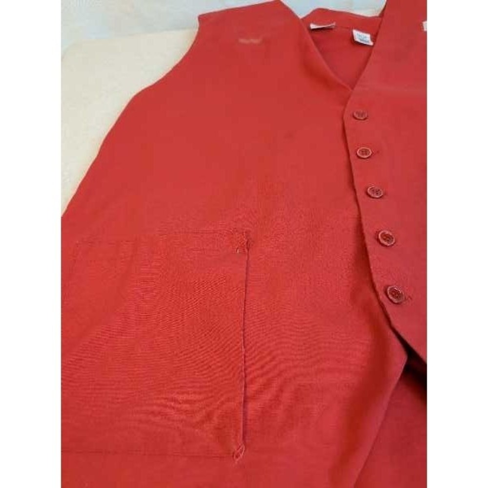Todd Red Kmart Logo Vest Size 1X V-Neck Button Front Sleeveless Gingham - Picture 8 of 12